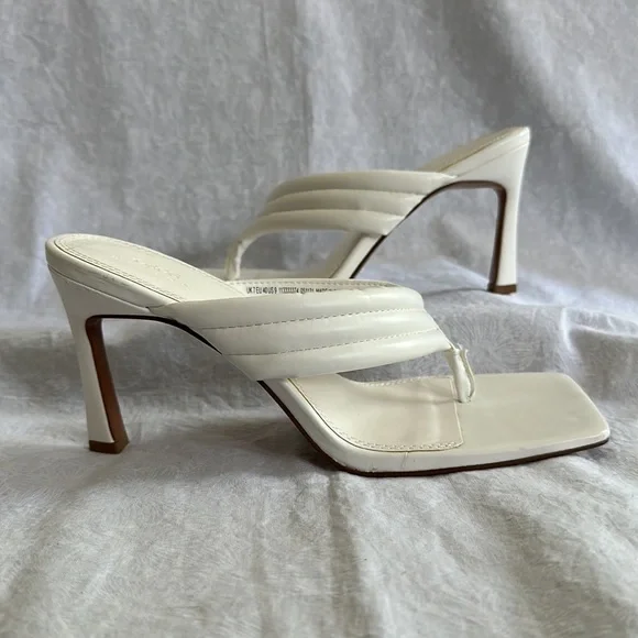 NWOT ASOS Design Cream High Heel Slides - Picture 3 of 6